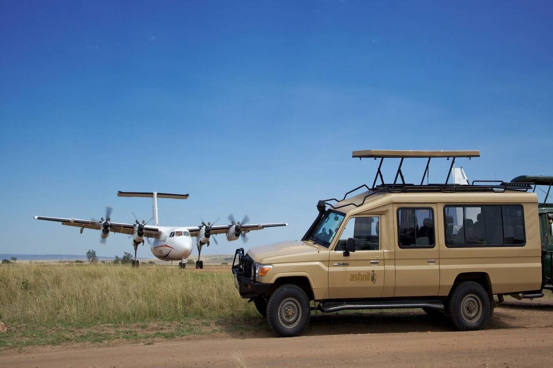 safari jeep und safari flugzeug am wilson airport